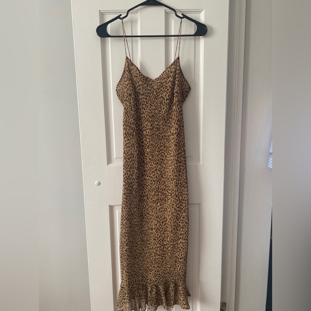 90s Animal Print Midi Dress